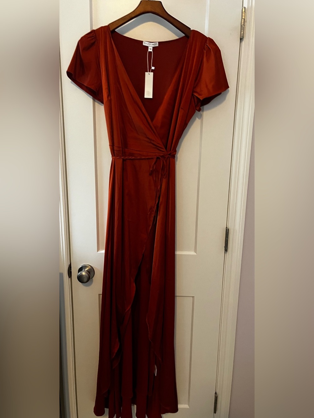 Baltic Born Rust Wrap Maxi Dress with Tie Waist